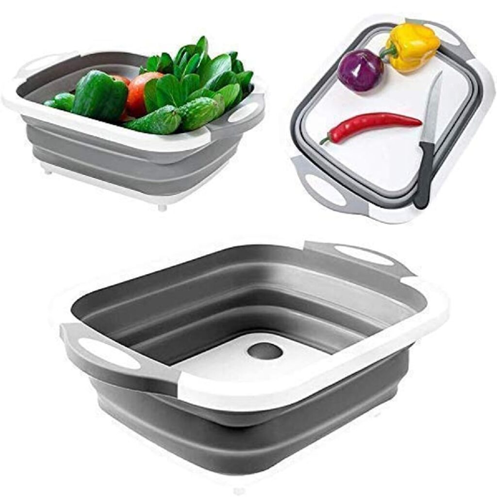 Foldable Cutting Board with Drain Basket