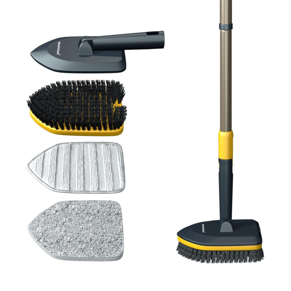 Scrubber Pad with Handle for Bathroom Tiles