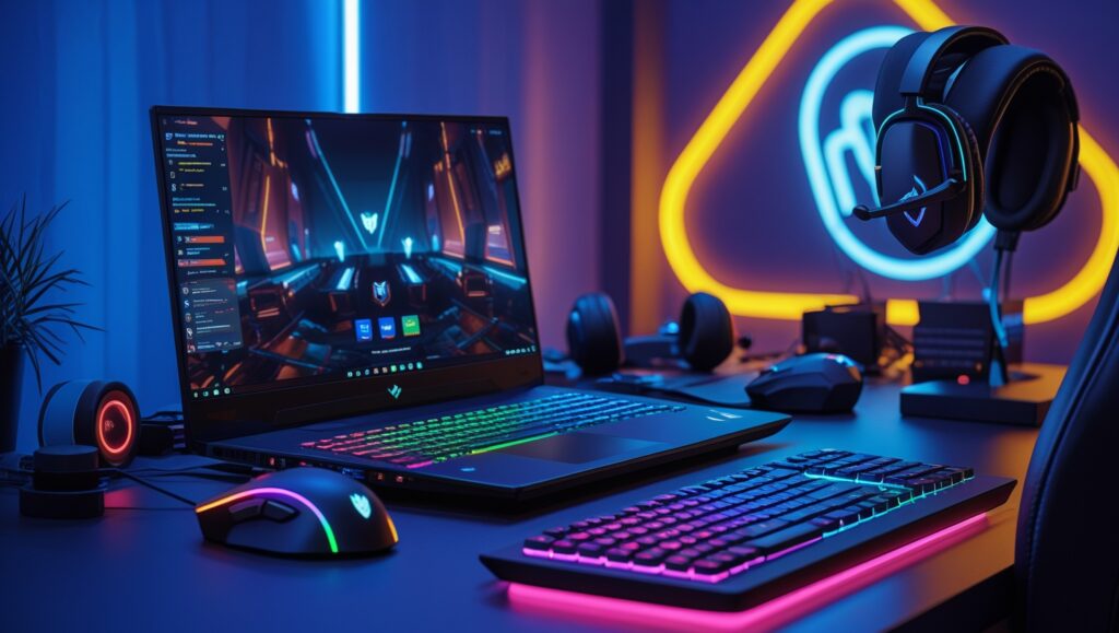Gaming setup with laptop during Flipkart Big Billion Days Sale 2025